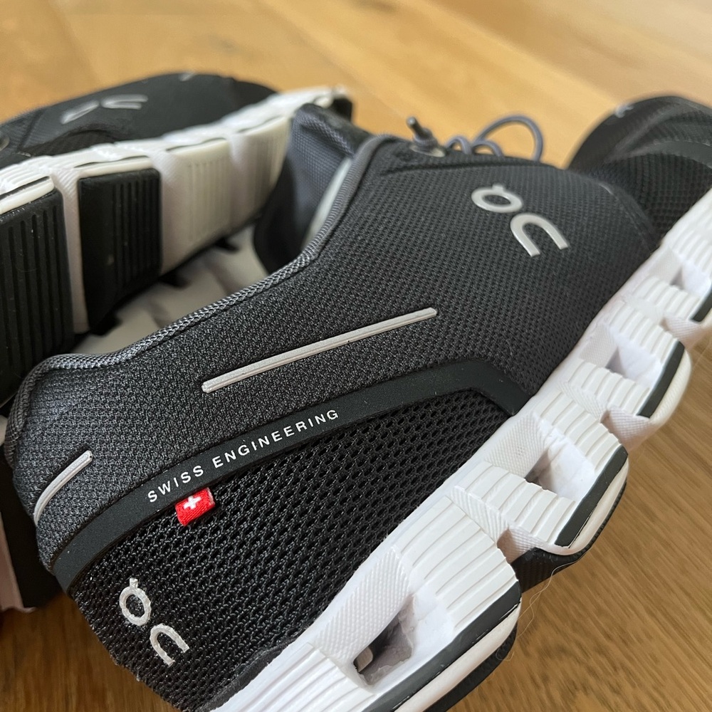 On Running Black and White Athletic Shoes